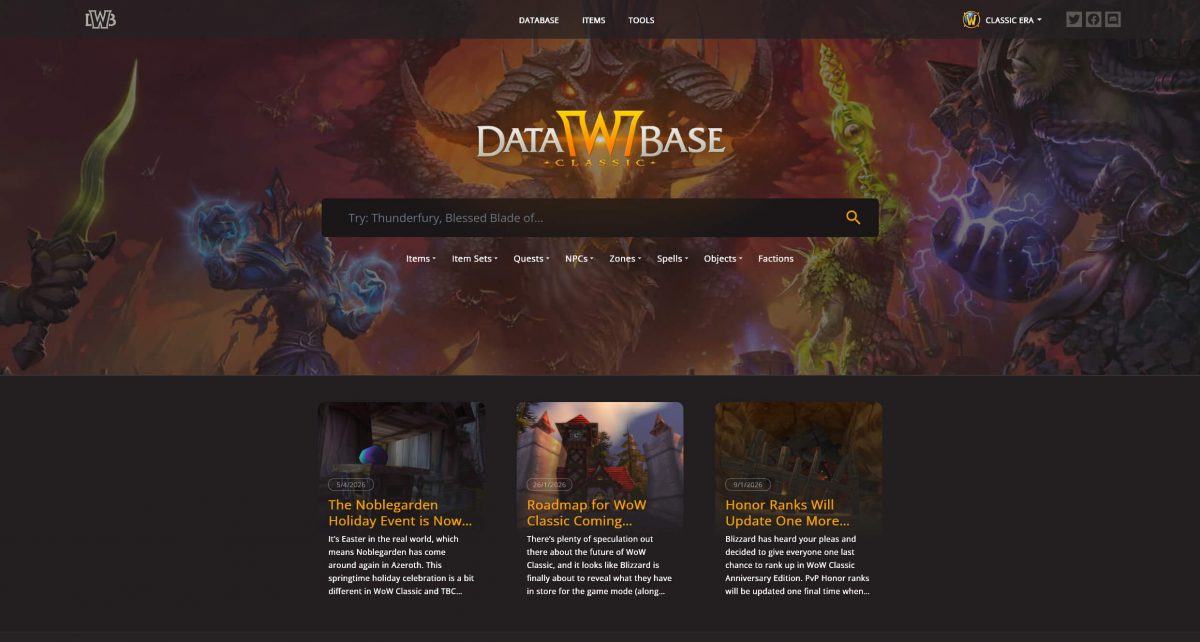 WoW Classic Database WoW Classic DB